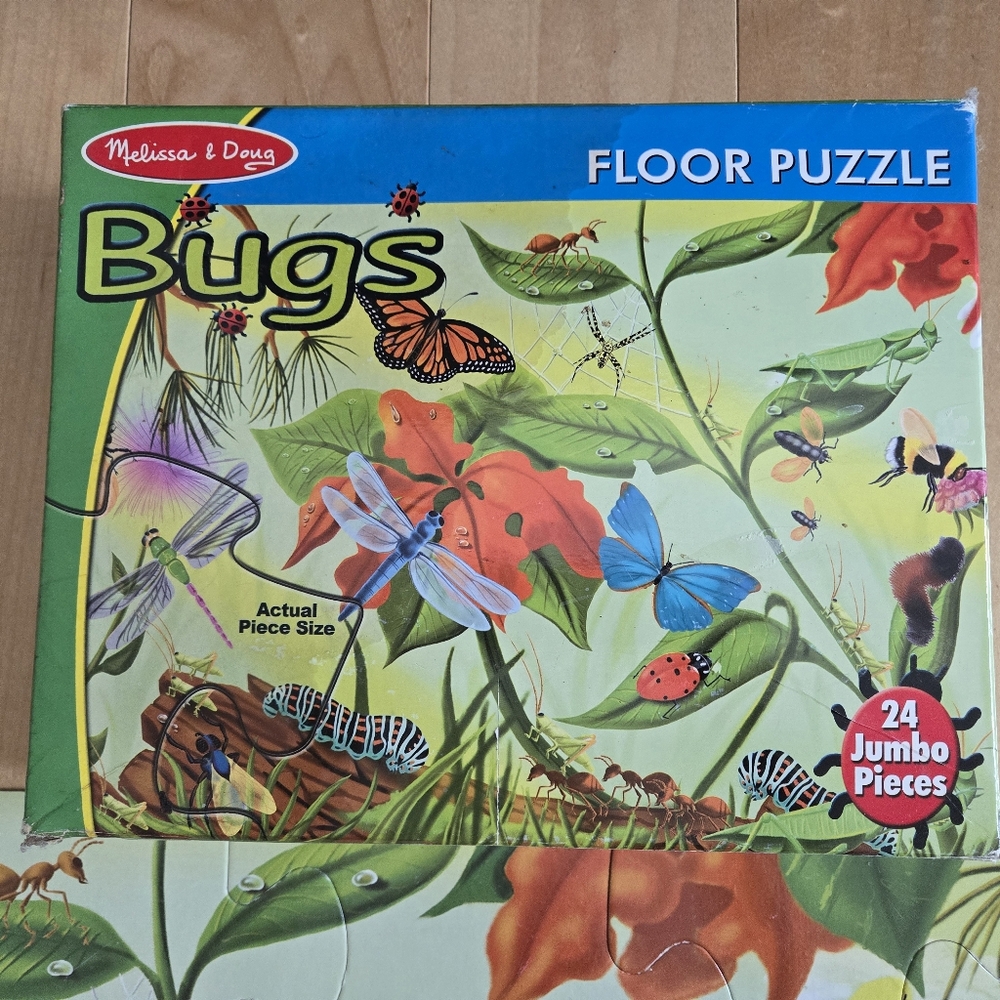 Melissa & Doug floor 24 jumbo pieces puzzle - Bugs
